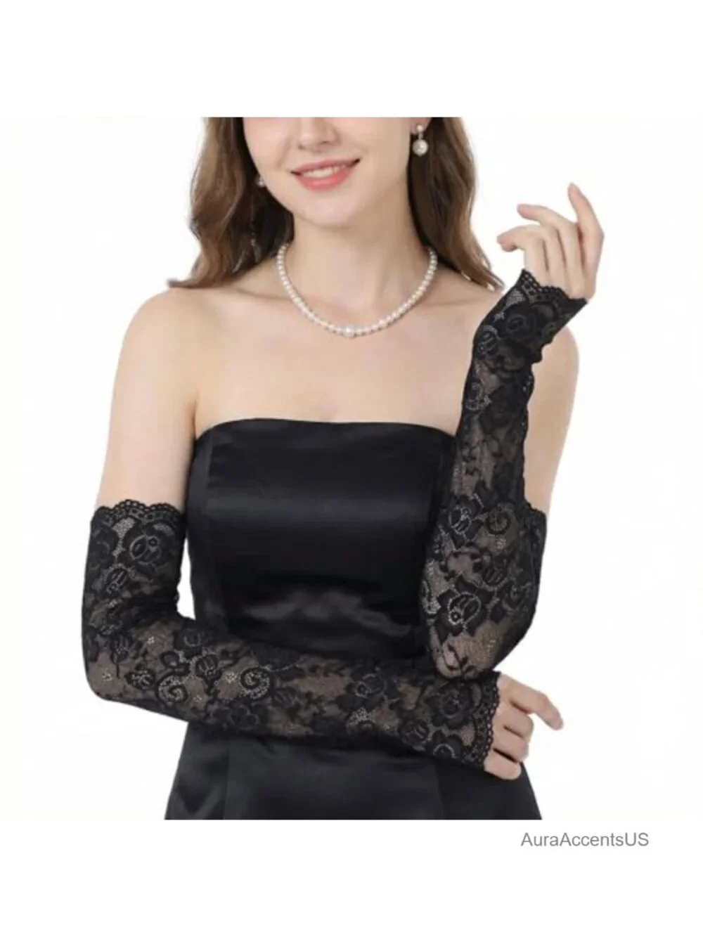5 Pairs Women Lace Arm Sleeves Elegant Arm Covers Fingerless Warmers Set